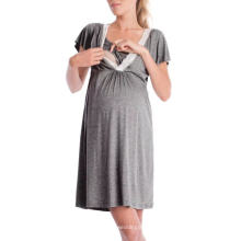 2020 hot sale mother lace nightgown pregnant knitted cotton woman pajamas